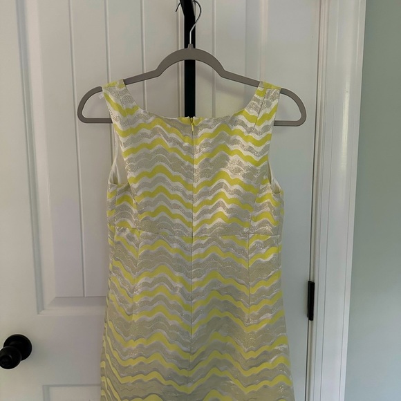 Lilly Pulitzer Adriana Dress Yellow/Silver-size 2-EUC - Picture 2 of 8